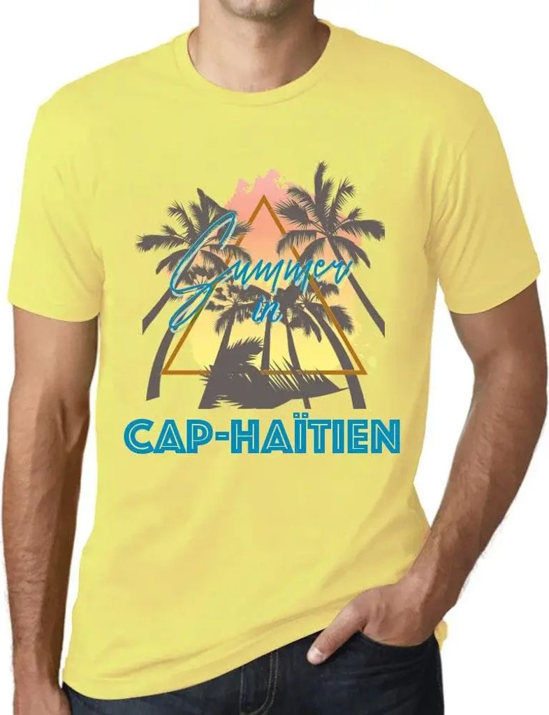 Herren Grafik T-Shirt Palmen Sonnenschein Sommer in Cap-ha?Tien – Palm, Sunshine, Summer In Cap-Ha?tien – Öko-Verantwortlich Vintage Jahrgang ...