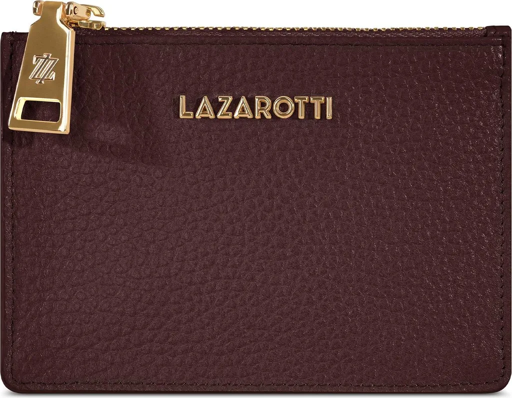 Porte-cartes Cuir avec Zip Lazarotti Bologna 4 Compartiments Marron