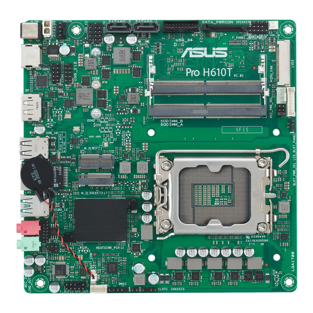 ASUS Pro H610T-CSM LGA1700 Thin Mini-ITX per Digital Signage