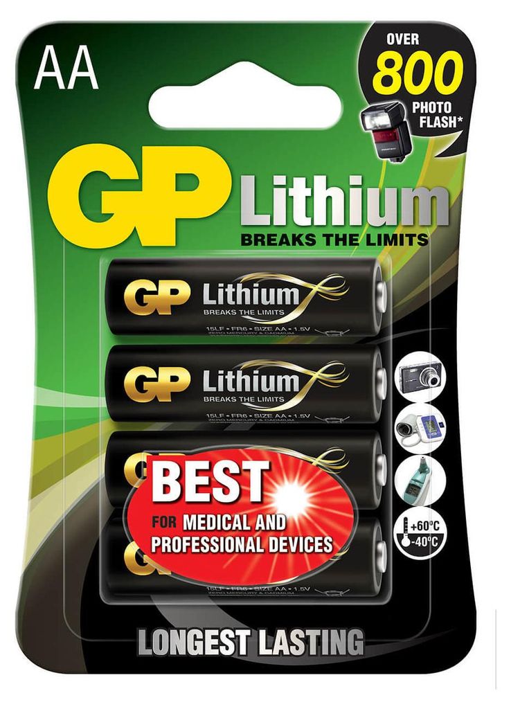 1x4 GP Lithium Mignon 1,5V AA                     07015LF-C Produktbild 