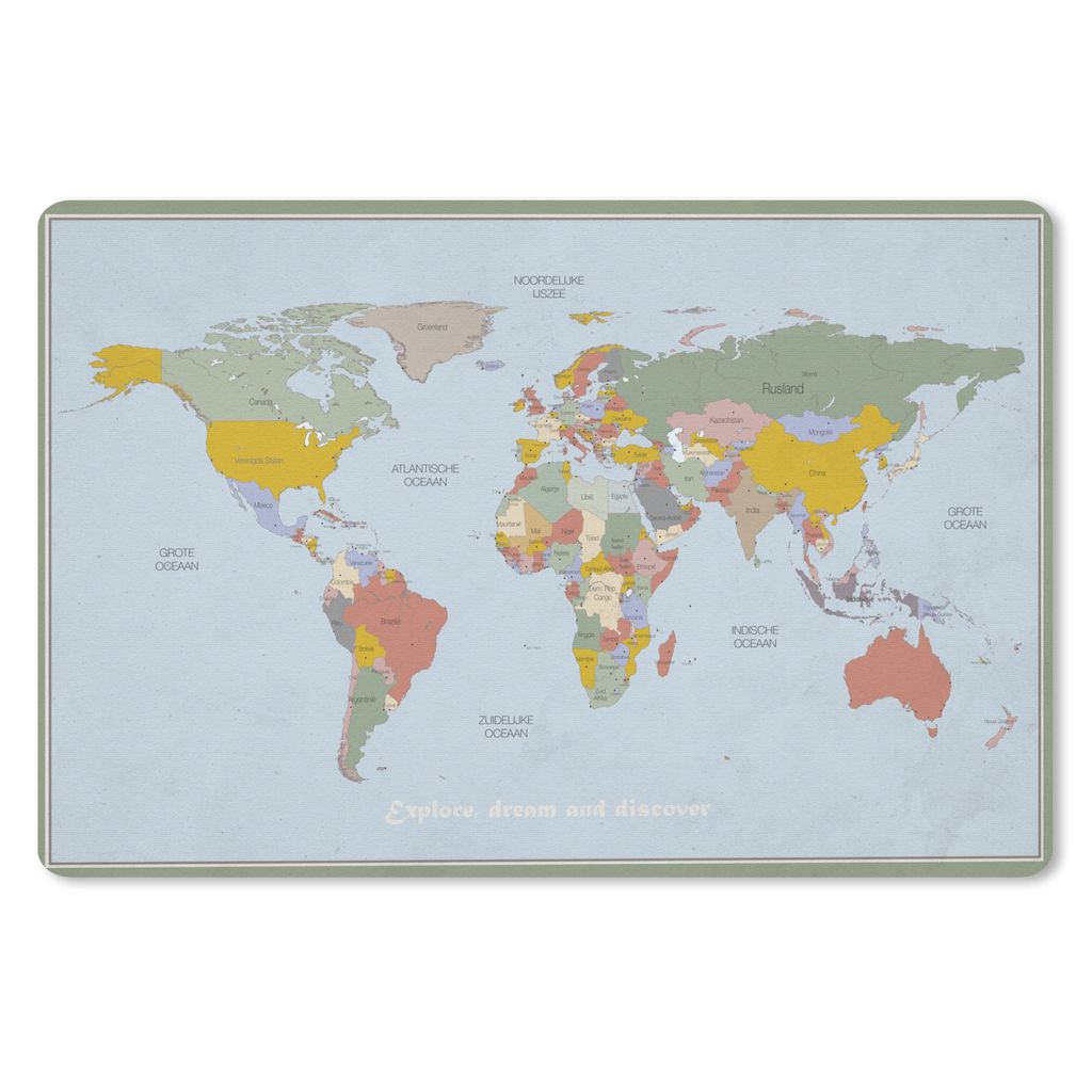 MuchoWow Mauspad Mousepad Weltkarte - Farben - Zitat - Kinder - Jungen - Mädchen 27x18 cm - Mousepads - Maus Mat - Pad - Mausunterlage - Büroar...