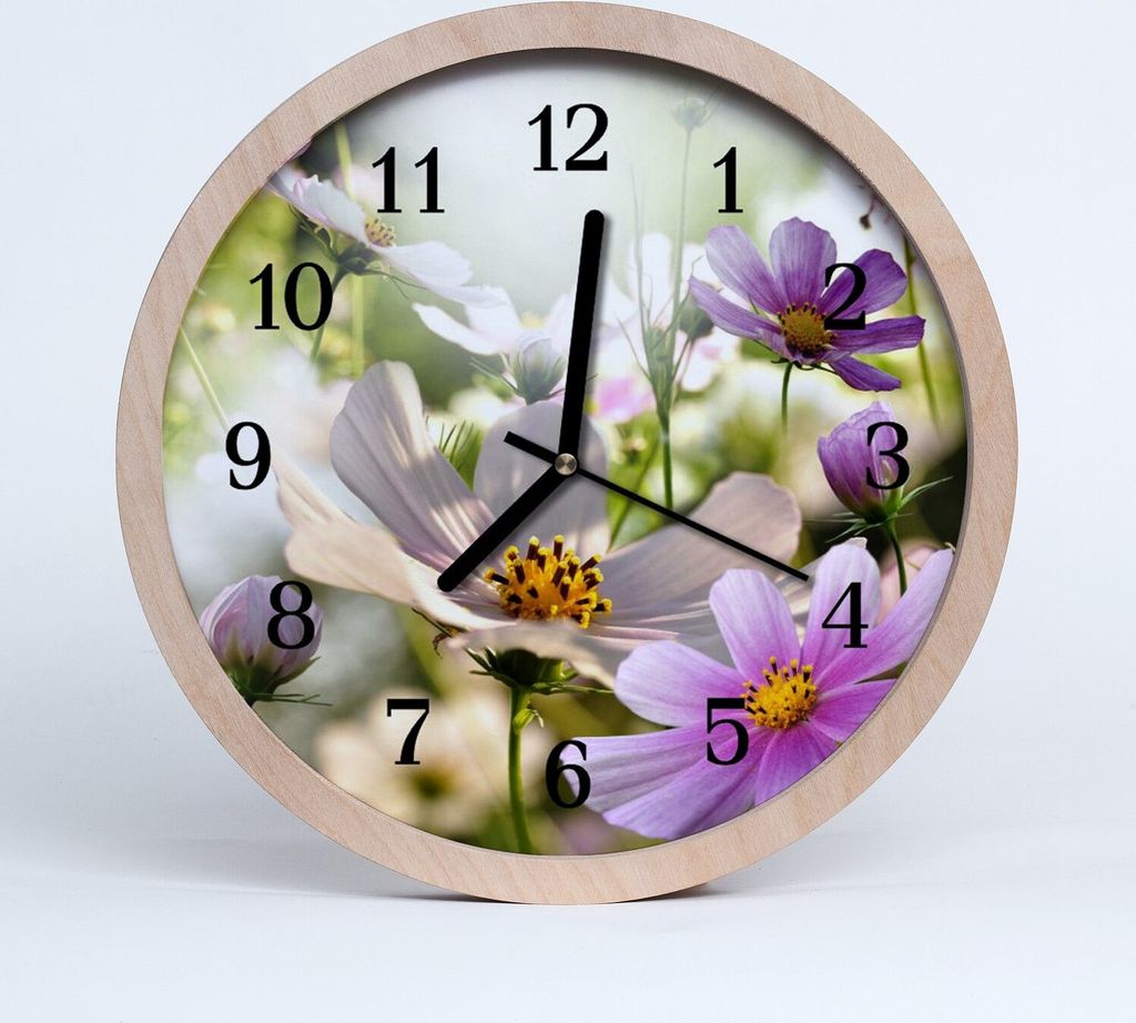 Holzuhr 20fi cm wanduhr - Cosmos Blumen Blumen Produktbild 