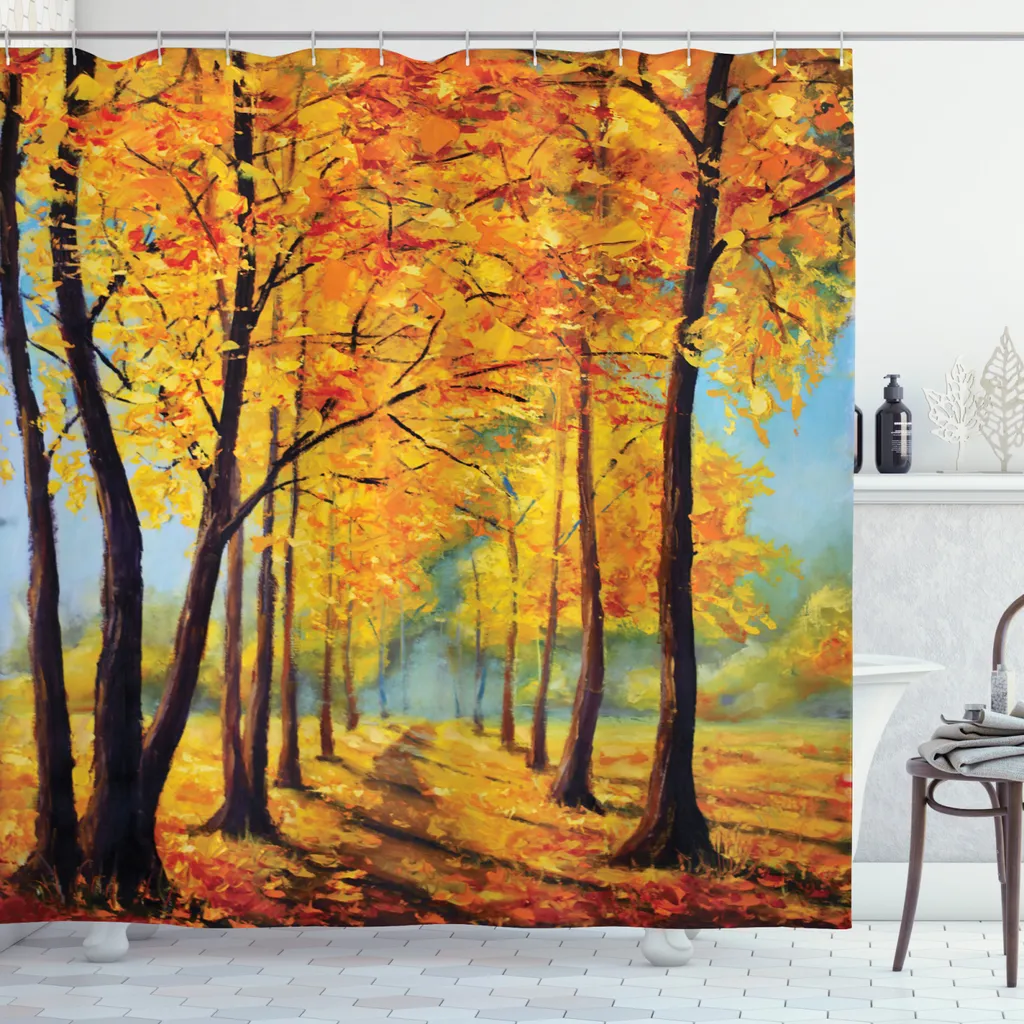 ABAKUHAUS Rideau de Douche Land Automne-Hiver Opaque 175 x 240 cm