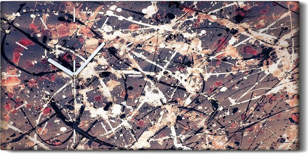Leinwand Uhr Küche Wohnzimmer Bild 60x30 Abstraktion Stil der Tropfen Malerei - weiße Hände
