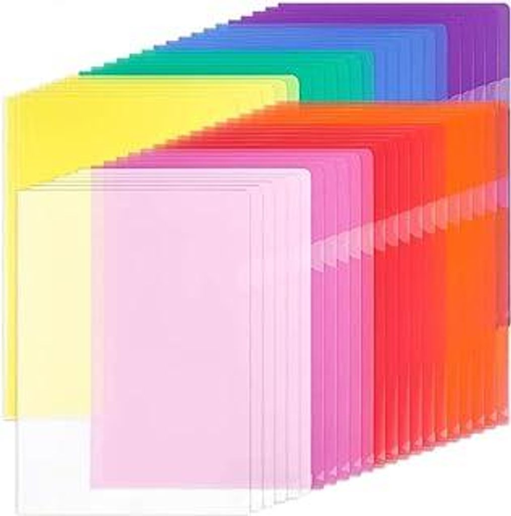 Aktenhülle Dokumentenordner A4, 42 Stück Dokumententaschen A4 für die Aufbewahrung von Papier, 8 Farben Dokumenten Mappen Ordner für das Büro ...