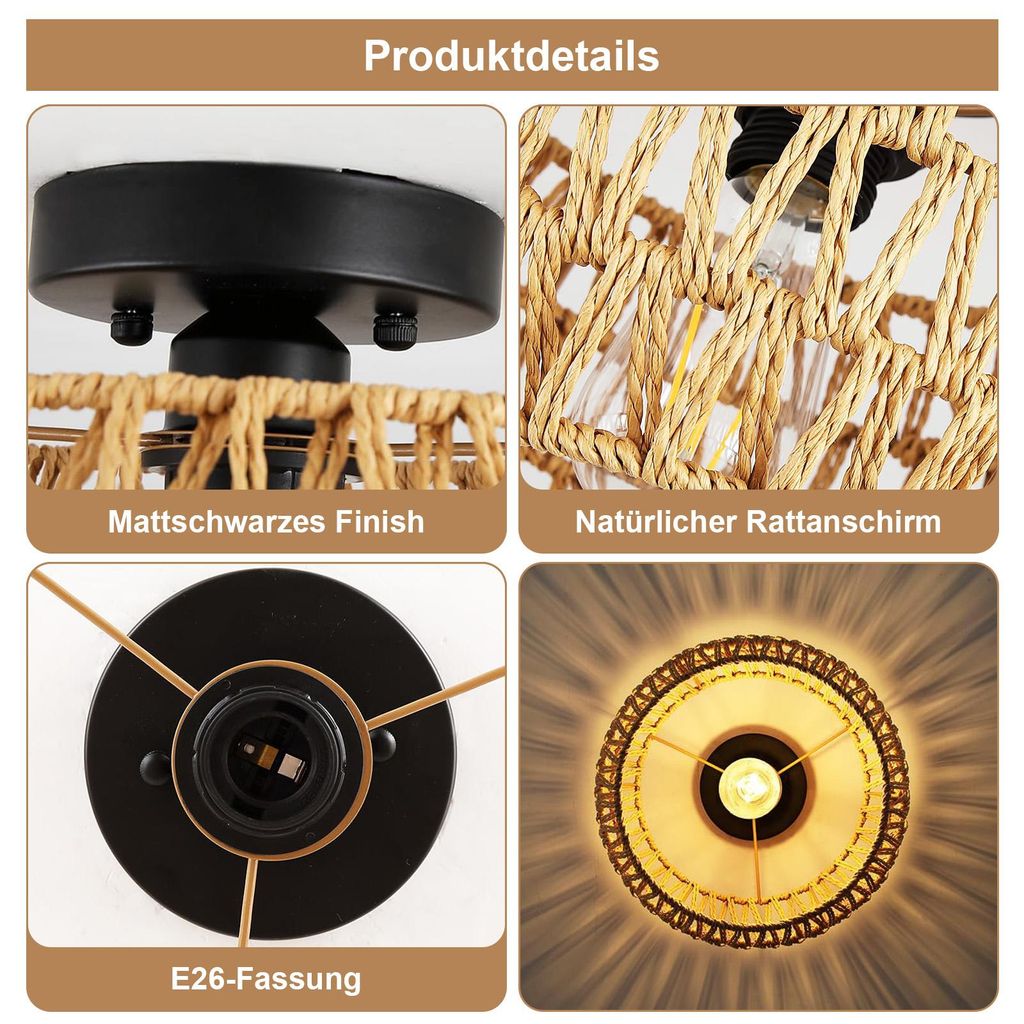 Metall-Lampenschirm Industriell, 32 Cm – Kurviger Designschirm Mit Reduzierplatte Für Deckenleuchten
