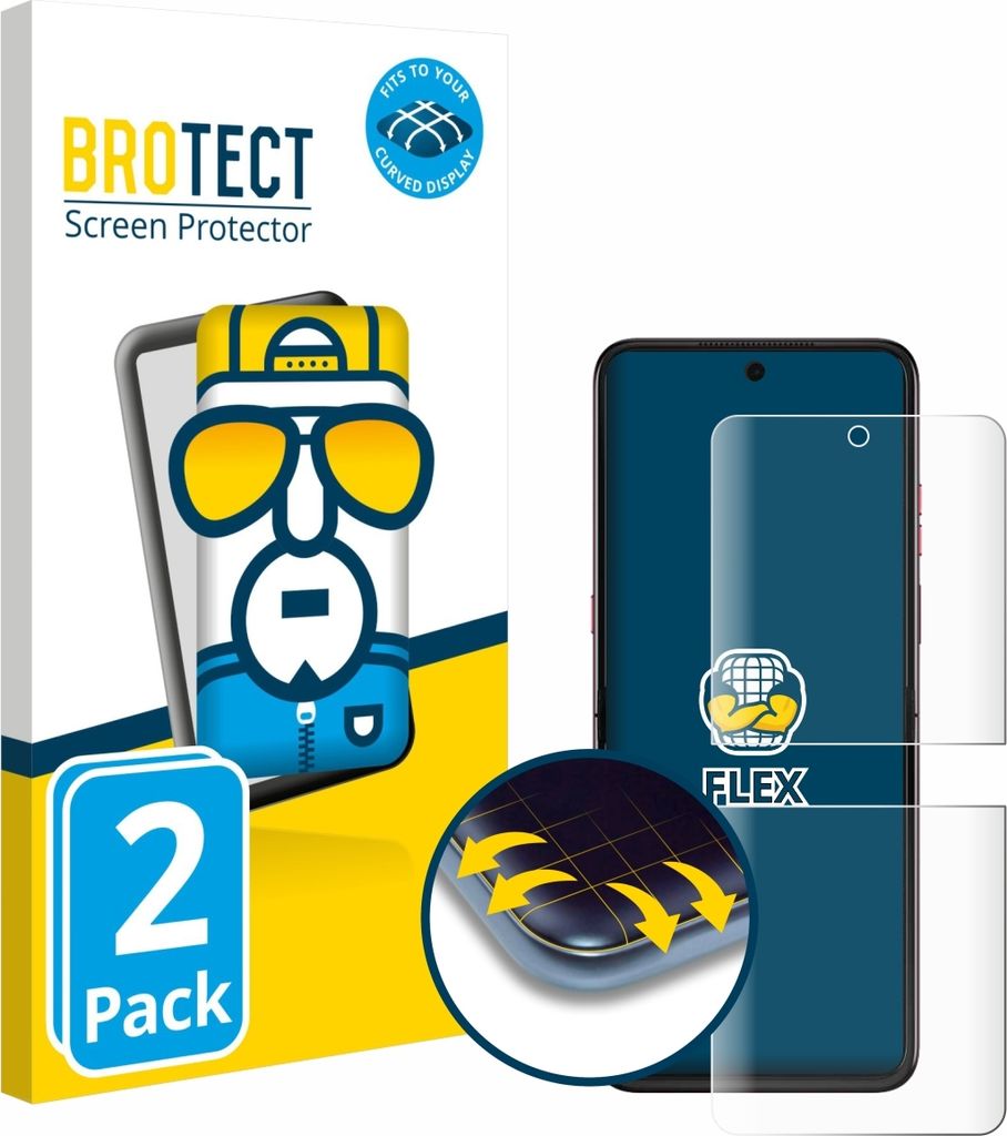 2x BROTECT Fullscreen Schutzfolie für Motorola Razr 60 Ultra Displayschutz Folie Fullcover Klar Transparent