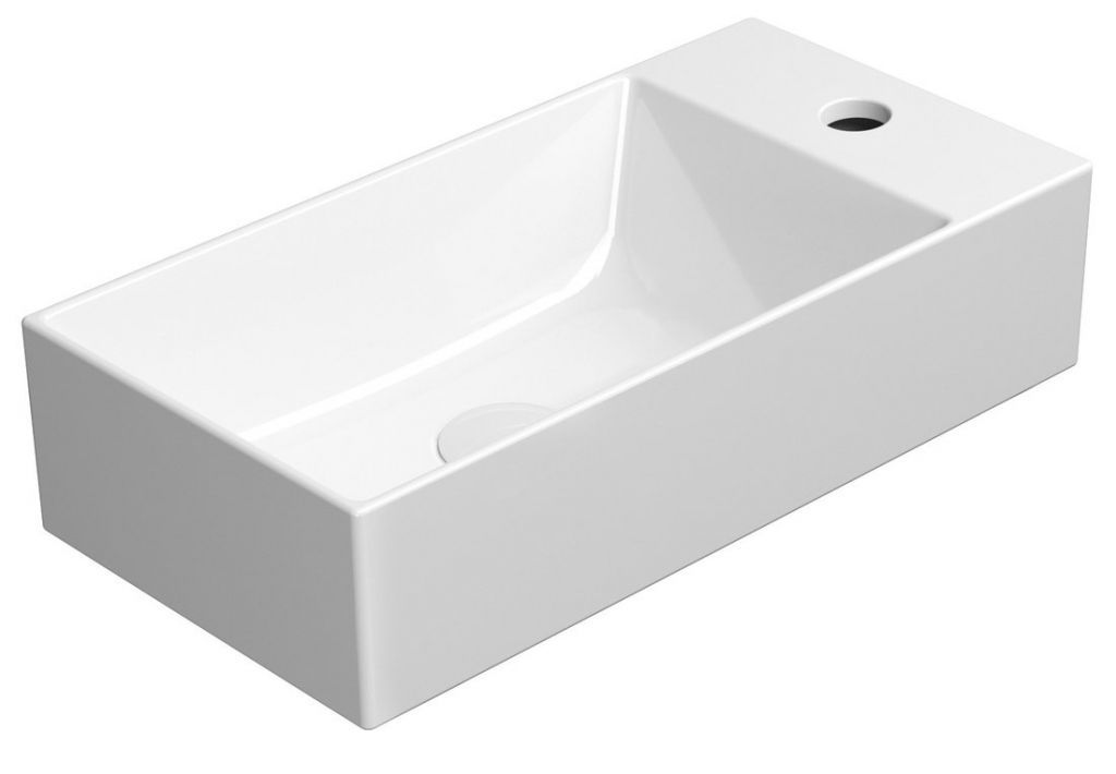 Lavabo in Vetroceramica KUBE X 50x25 cm, destra/sinistra, Immagine del prodotto 