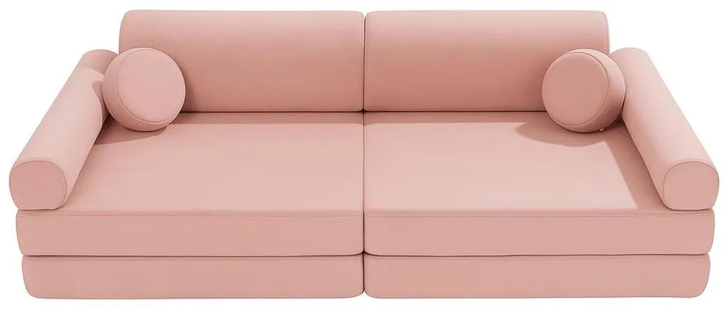 Canapé enfant lavable et modulable 8 pièces velours mousse anti-affaissement