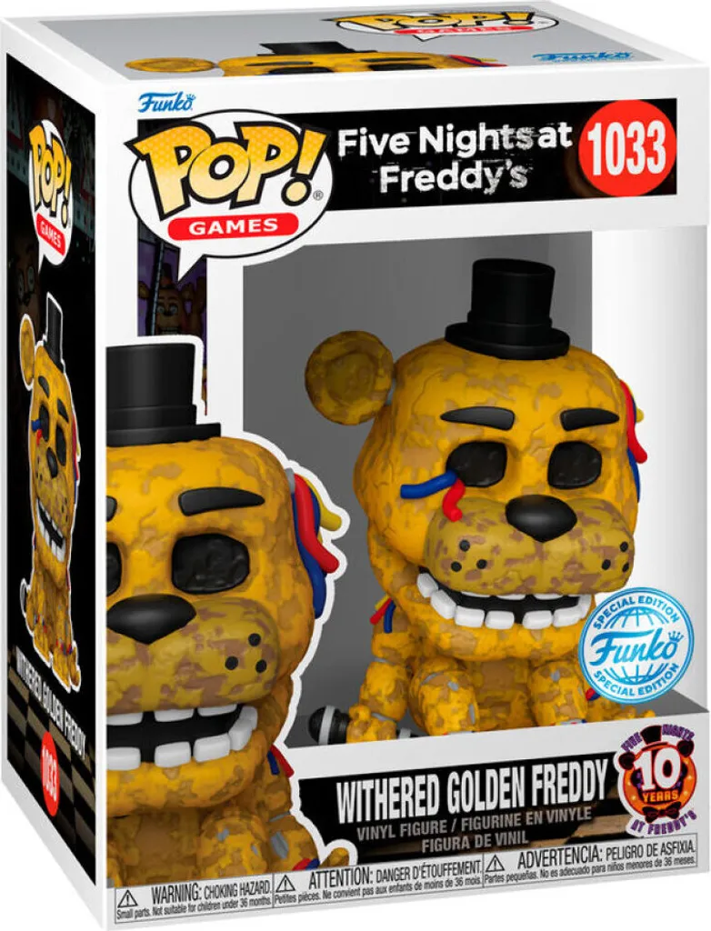 Figurine Funko Pop! Withered Golden Freddy - Modèle Rare pour Fans FNAF