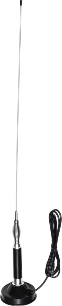 Antenne de Signal 85cm Argentée et Noire avec Support Ventouse Auto