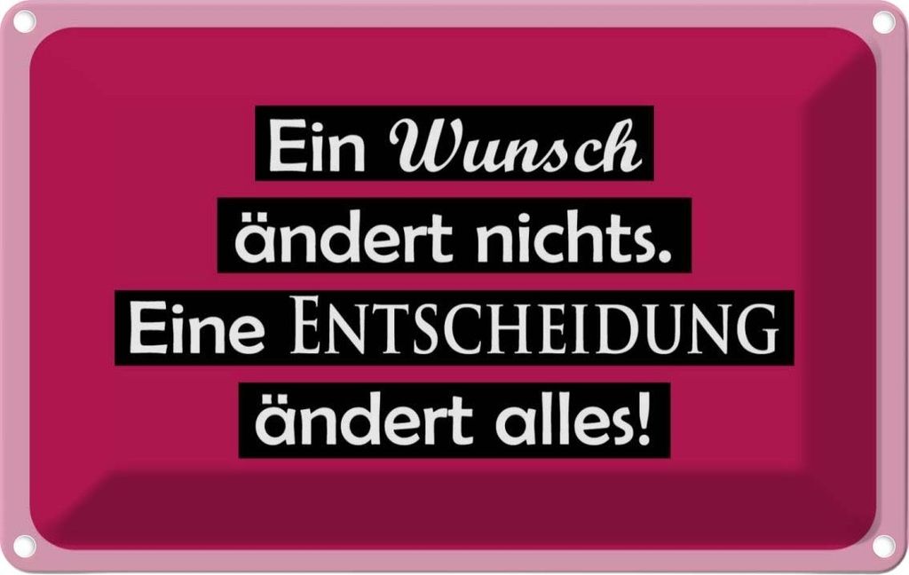 vianmo Blechschild 20x30 cm Ein Wunsch ändert nichts Spruch Zitat