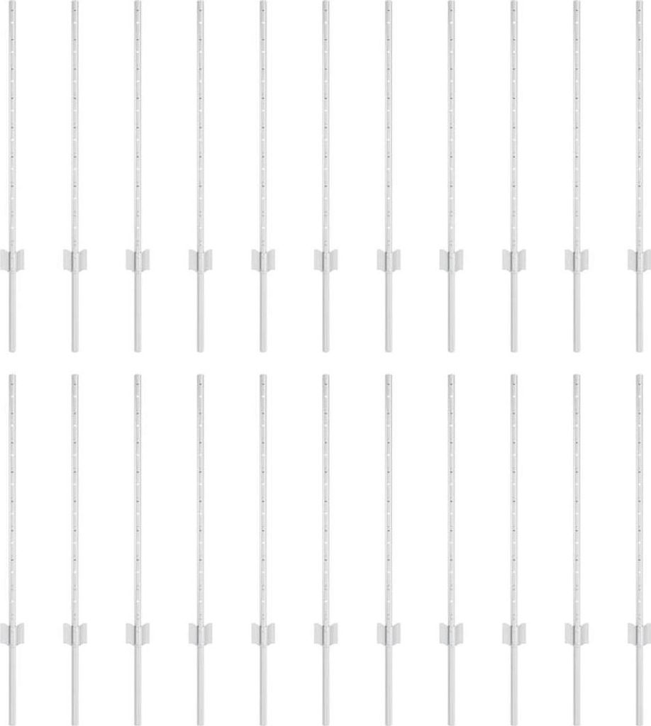 vidaXL Eingebetteter Zaunpfosten 22 pcs Silber 120 cm