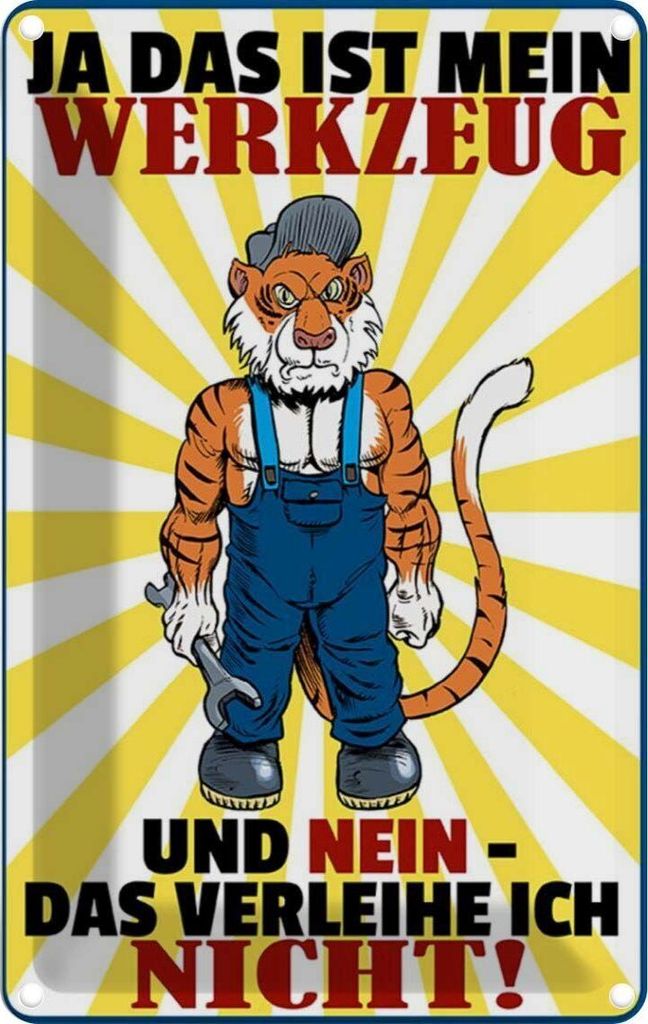 vianmo Blechschild 18x12 cm mein Werkzeug verleihe ich nicht Auto Garage Werkstatt