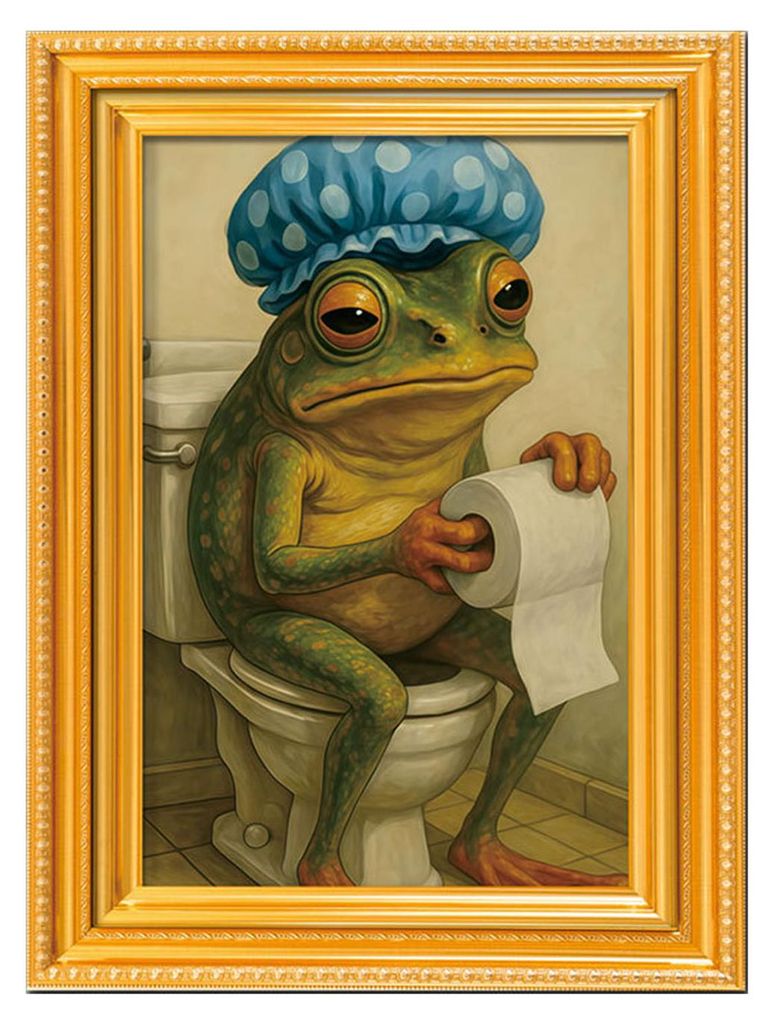1/6 Stück abstrakter Frosch-Kühlschrankmagnet, Vintage-Cartoon, grüner Frosch-Kühlschrankmagnet mit Rahmen, Heim-, Küchen- und Bürodekoration D
