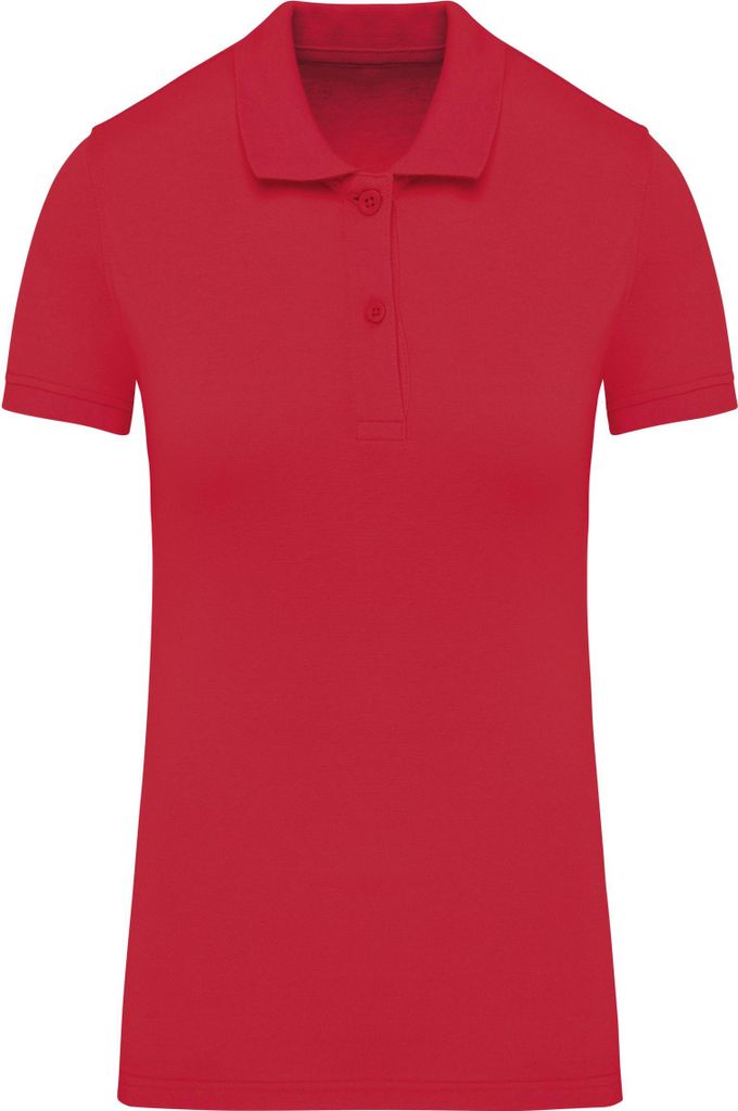 Kariban Damen Poloshirt Polo Shirt Basic T-Shirt Baumwolle Kurzarm, Größe:XL, Farbe:Rot