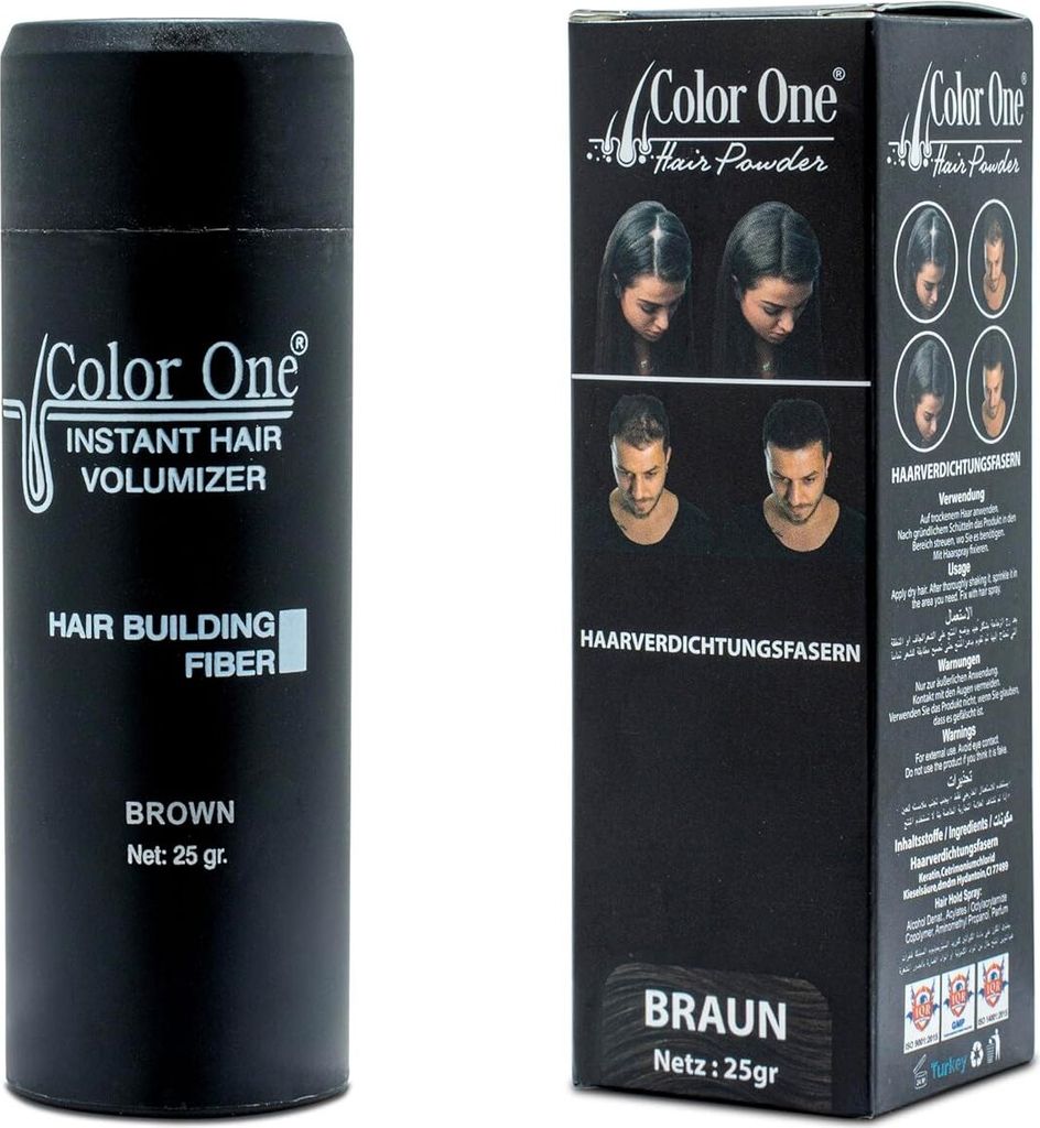 Color One Streuhaar Braun 25g – Sofort Haarverdichtung für Volles Haar
