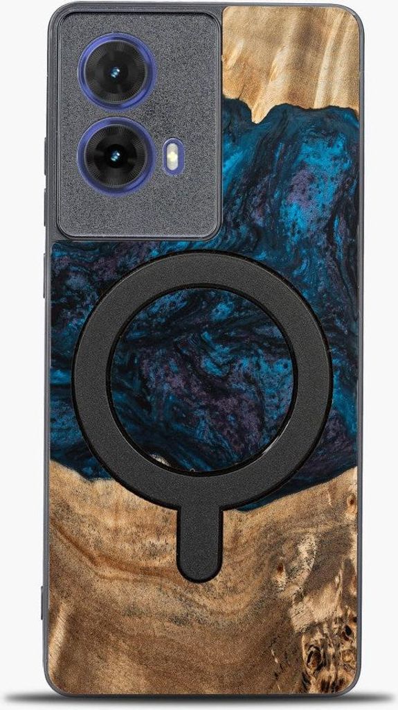 Holzhülle für Motorola Moto G85 5G, Bewood Unique Planets Neptun für MagSafe