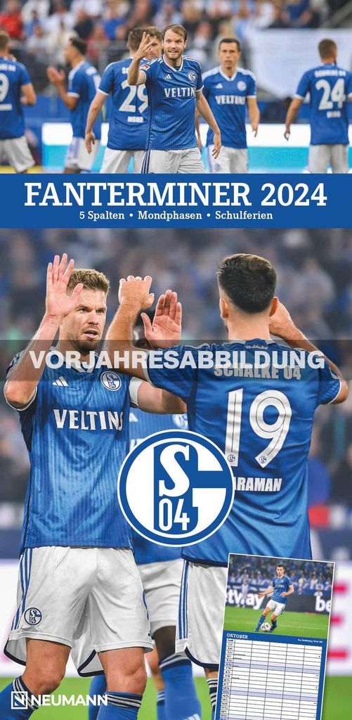 FC Schalke 04 2025 - Fanterminer - Fan-Kalender - Fußball-Kalender - 22x45 - Sport