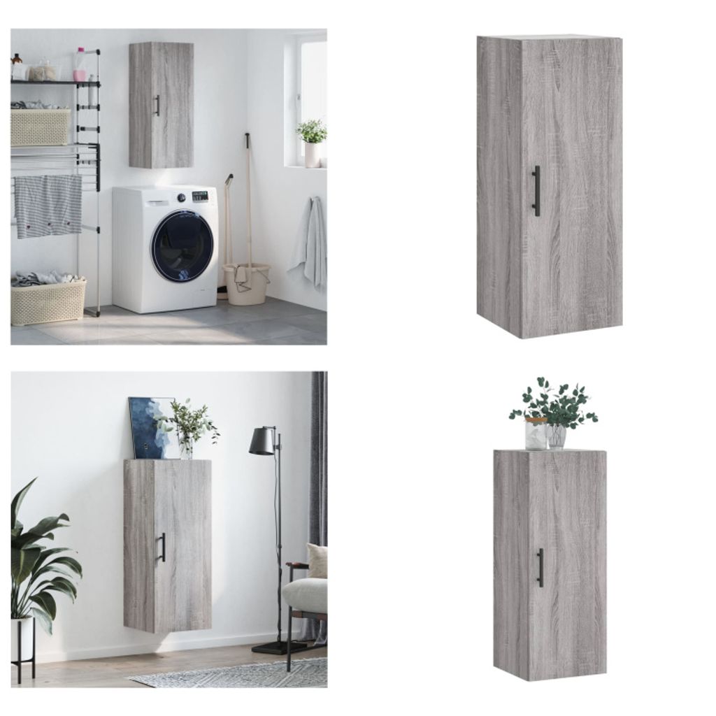 vidaXL Wandschrank Grau Sonoma 34,5x34x90 cm - Wandschrank - Wandschränke - Schrank - Lagerschrank