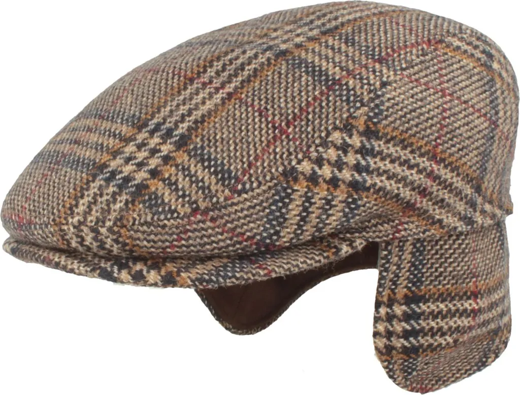 Cappello Vintage Lana Tweed Falda Larga | Stile Retrò con Paraorecchie