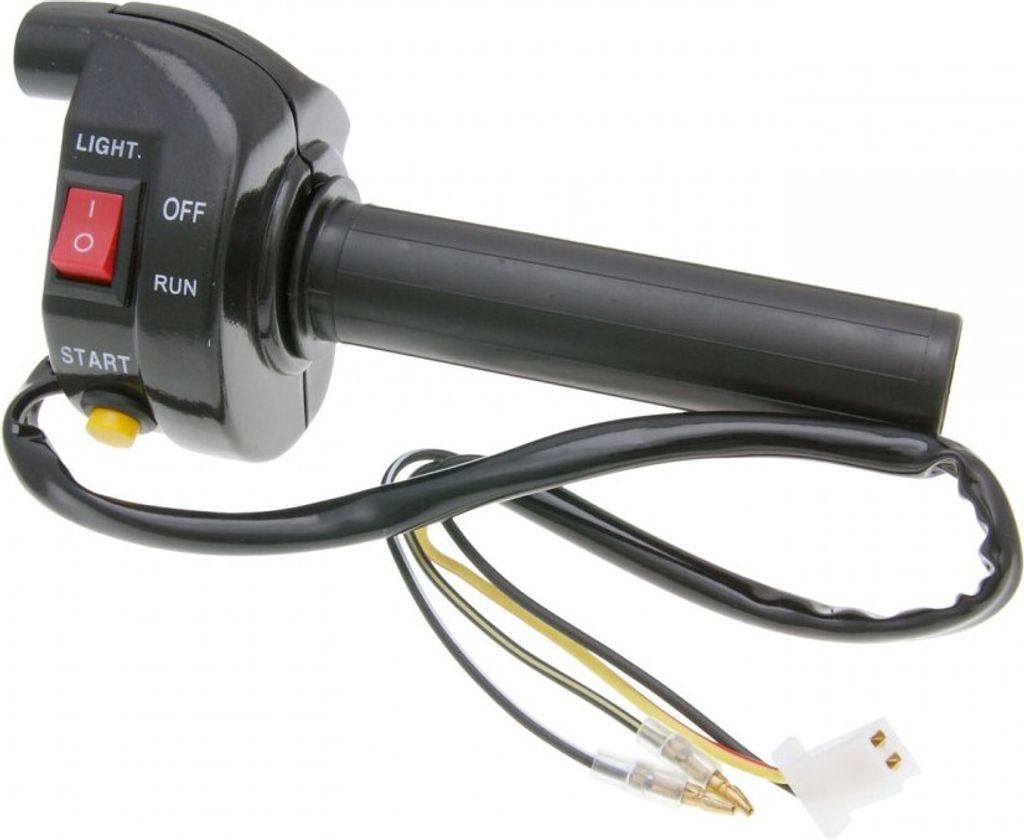 101_Octane Gasgriff mit Lichtschalter & Startknopf schwarz - universal