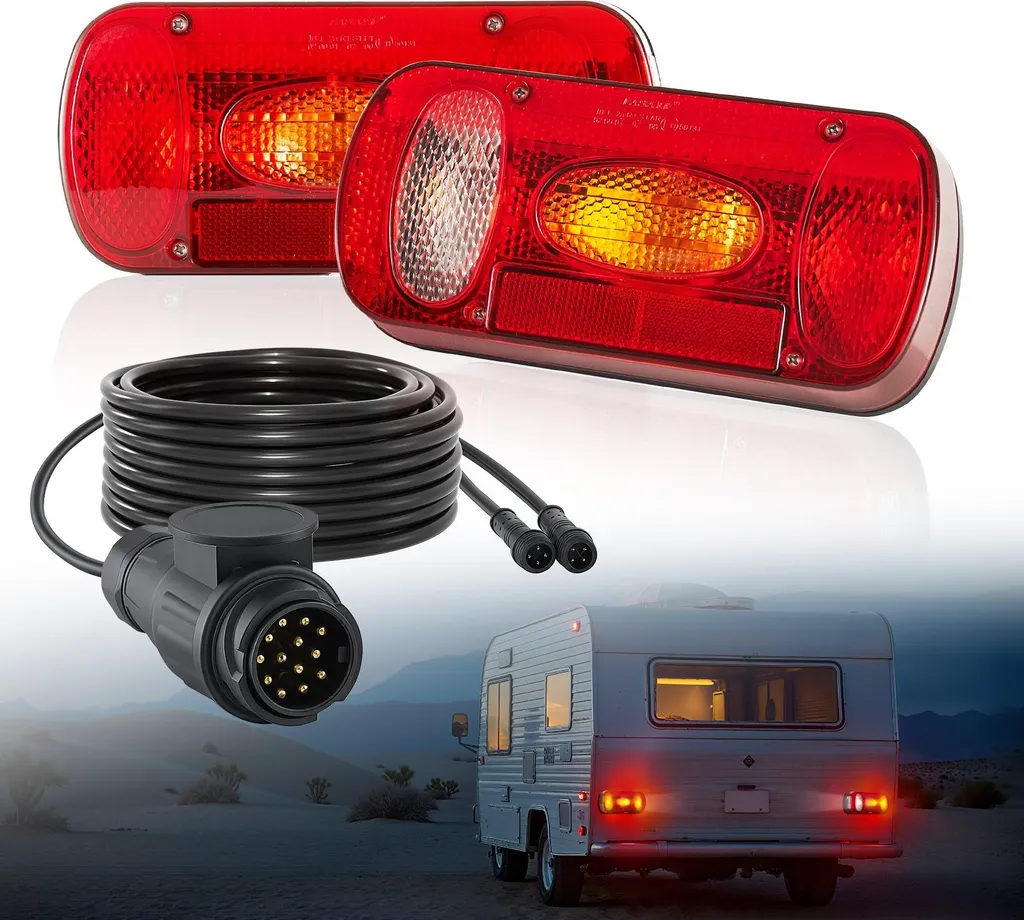 Kit feux de remorque complet avec câble 7 broches et 6 fonctions 12V
