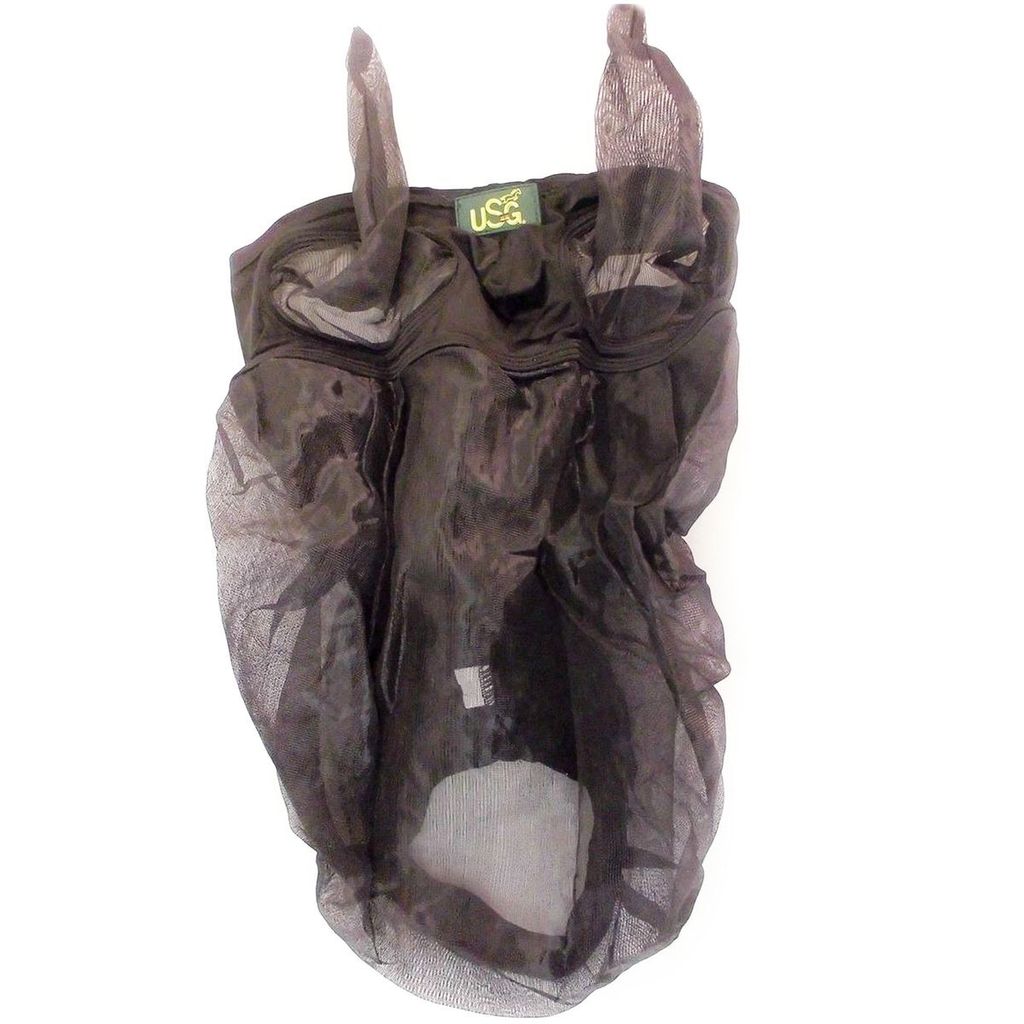 USG Voile Anti-mouches Avec Protège-oreilles – Noir – Petit Maillage – Élasthanne – Pour Chevaux