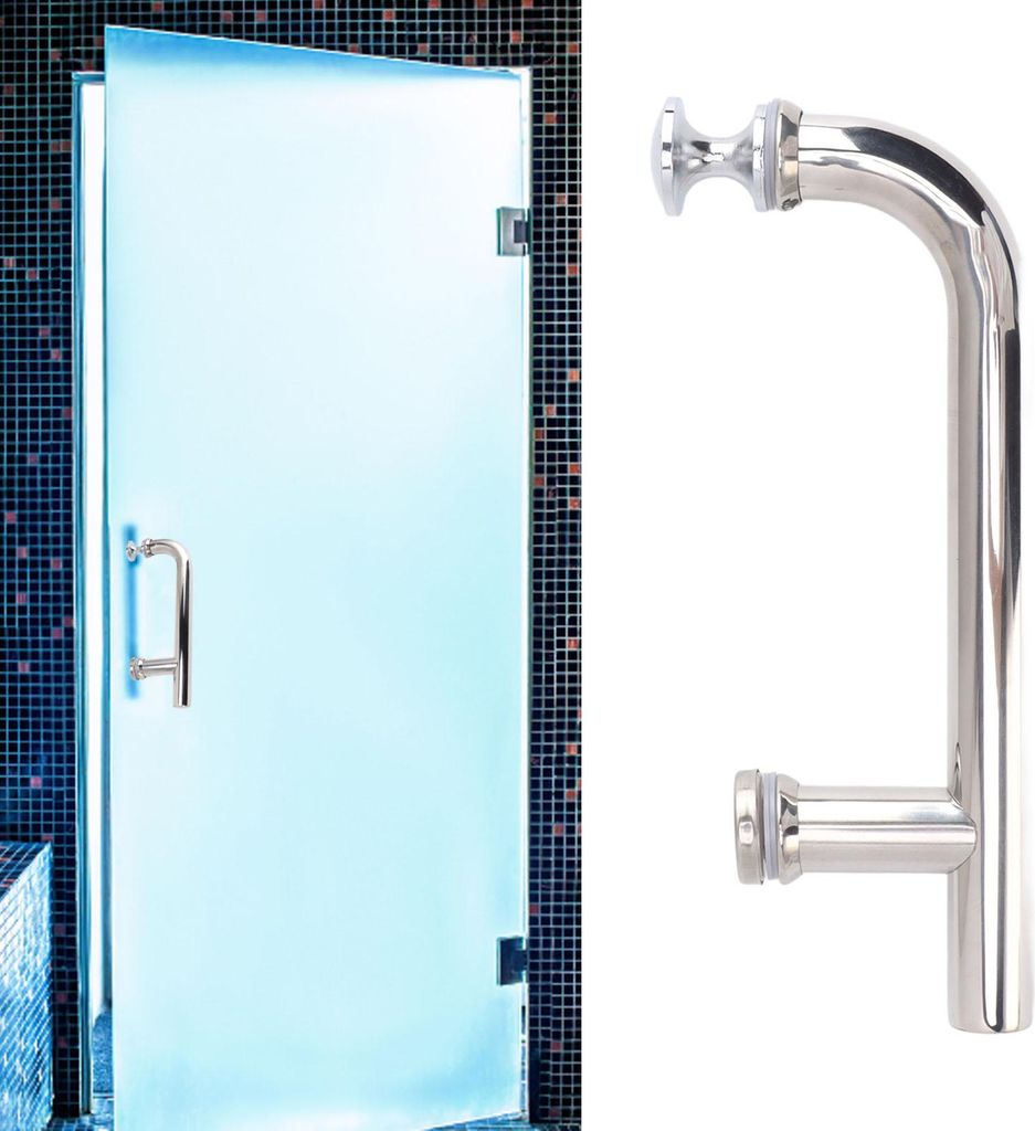 Scheunentür zieht verdicken Schiebetürgriffe gebogen F Typ Heavy Duty Edelstahl Scheunentürgriff für Toilette Dusche Zimmer 202 Edelstahl