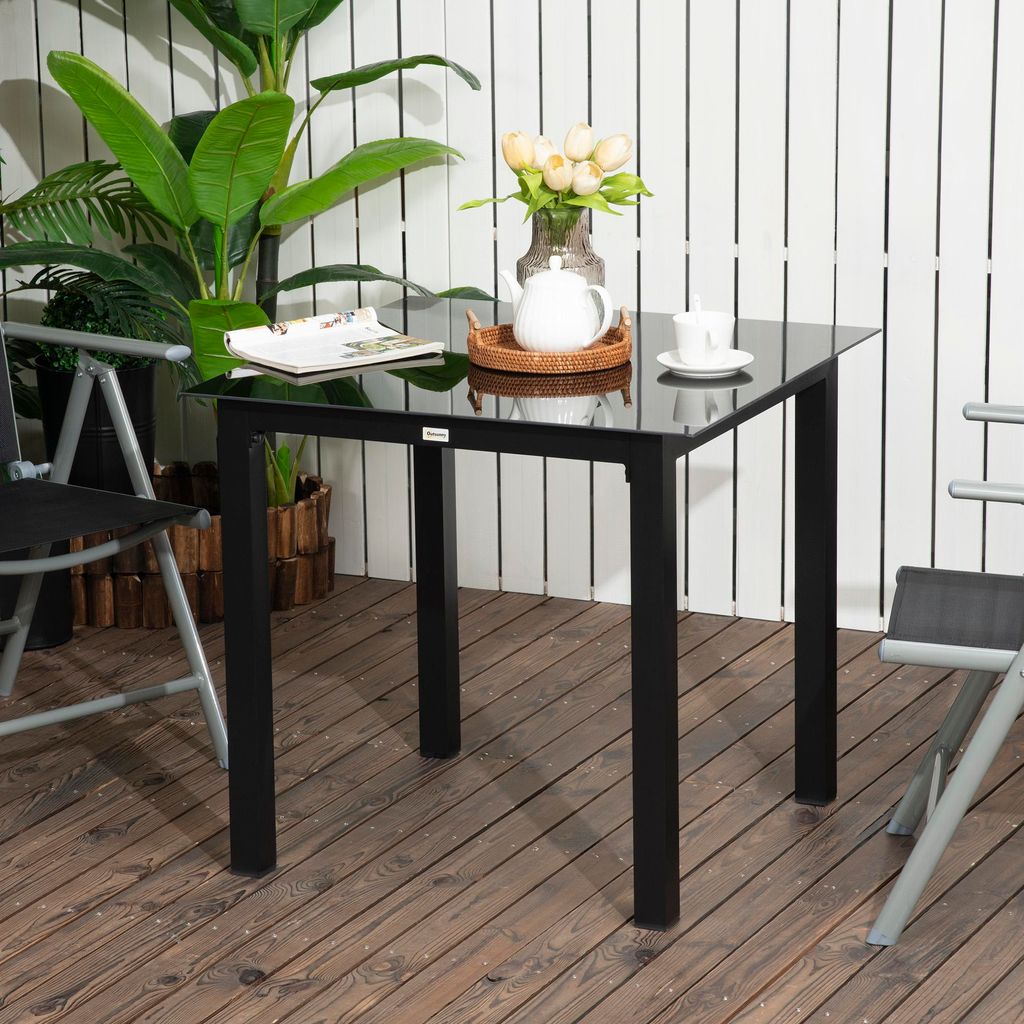 SUGIFT Balkontisch Terrassentisch gehärtetes Glas, Produktbild 