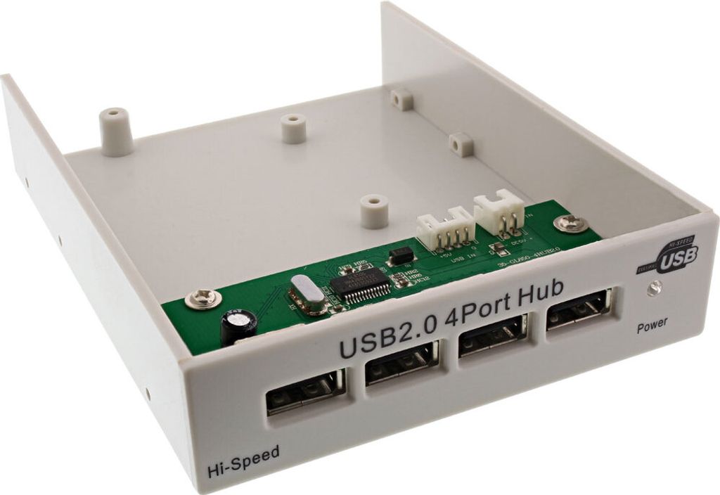 InLine USB 2.0 Hub, 4-fach für den 8,89cm (3,5") Schacht, beige