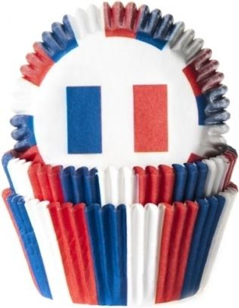 Papierowe foremki na babeczki z flagą Francji 50szt Zdjęcie produktu 