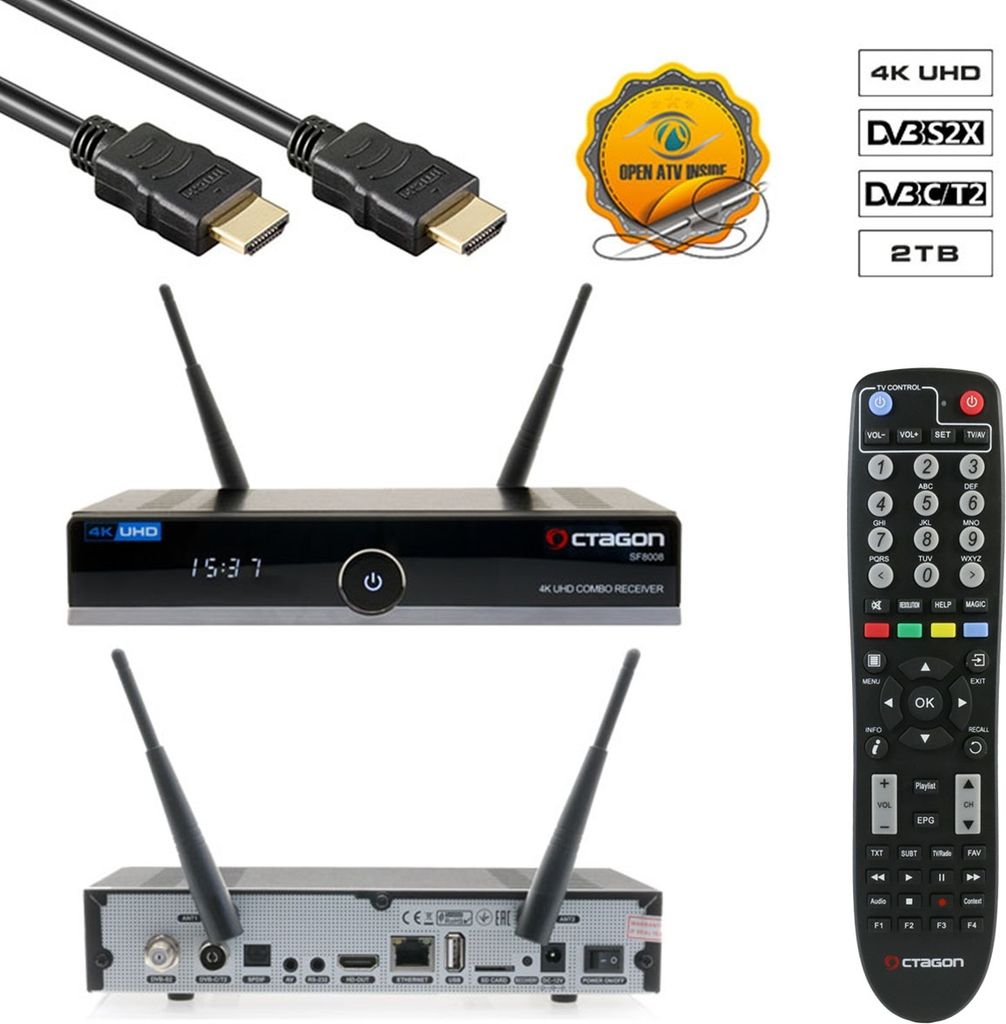 OCTAGON SF8008 4K UHD E2 DVB-S2X & DVB-C/T2 Linux Combo Produktbild 6