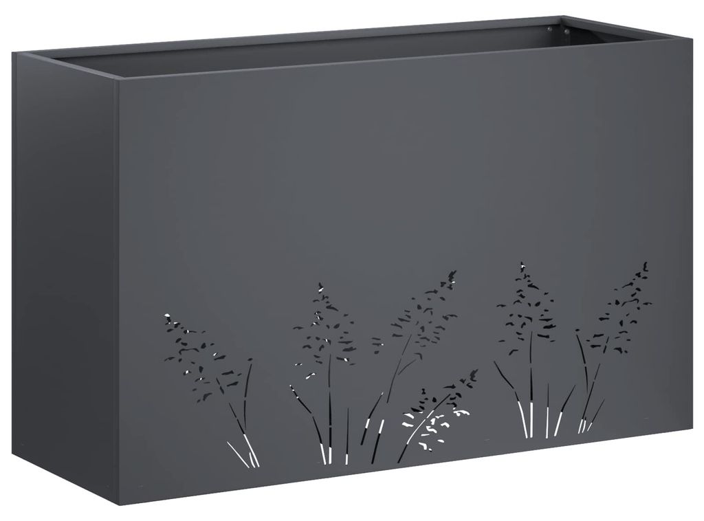 vidaXL Maceta para jardín, color antracita, 80 x 20 x 49 cm Imagen del producto 