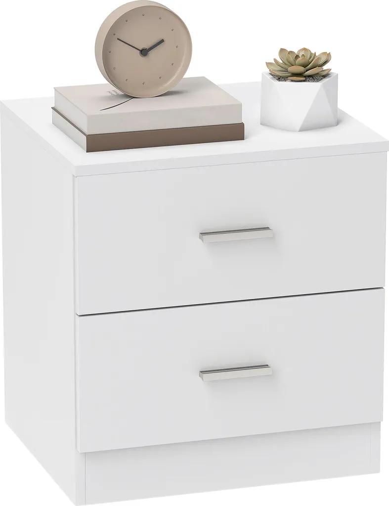 Table d'Appoint avec Poignées en Alliage d'Aluminium et Double Tiroir