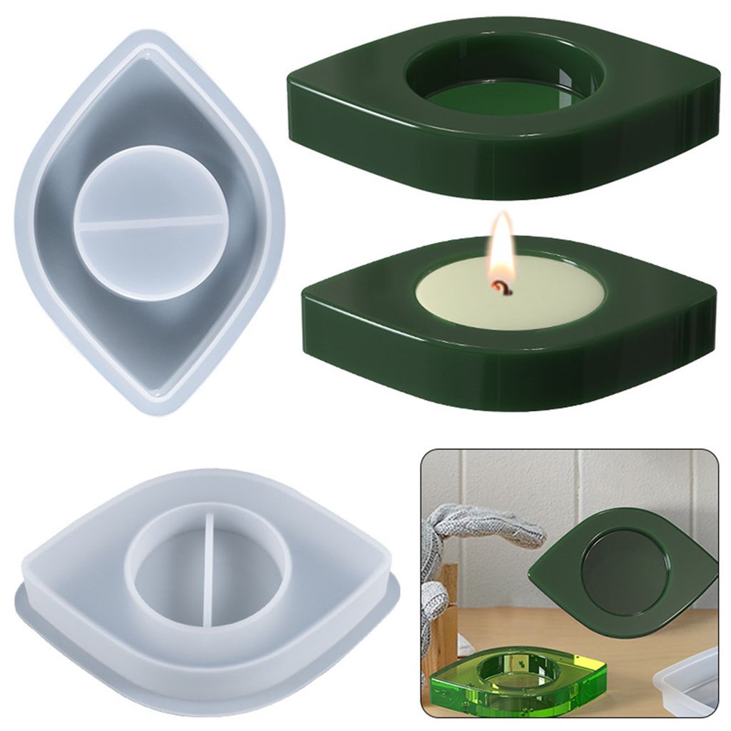 Silikonform wiederverwendbares manuelles multifunktionales Augenform Candlestick Epoxidharzform für Erwachsene
