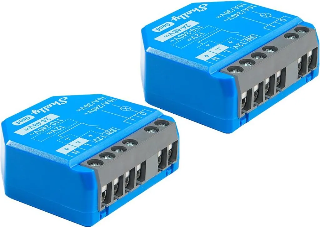 Shelly 1 Gen4 Relais Wi-Fi Matter 16A Solution Domotique sans Hub Pack 2