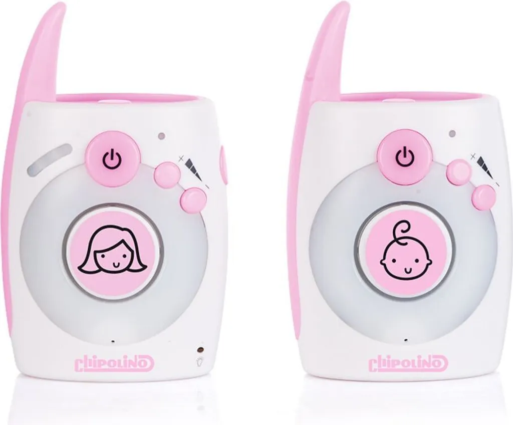 Babyphone Chipolino Astro Rose avec Portée 300m et Adaptateur USB Inclus