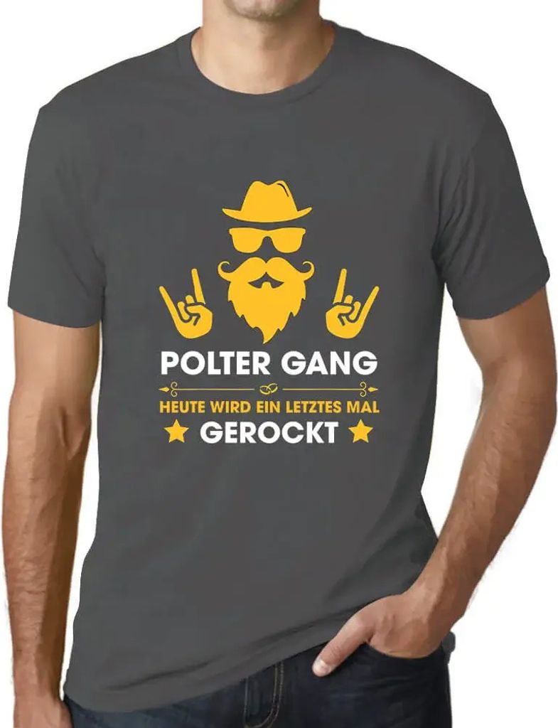 Herren Grafik T-Shirt Polter Gang Gerockt Öko-Verantwortlich Vintage Jahrgang Kurzarm Lustige Druck Geburtstag Geschenk Mann