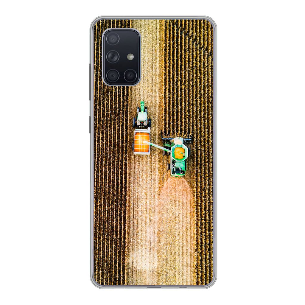 MuchoWow Handyhülle Schutzhülle Hülle für Samsung Galaxy A51 5G Traktor - Feld - Land - Bauernhof - Ernte Silikon Softcase Handy Hülle - Abb...