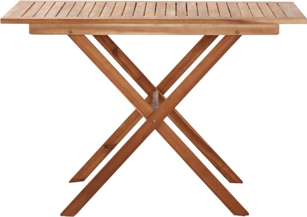 A wooden folding table on a white background.