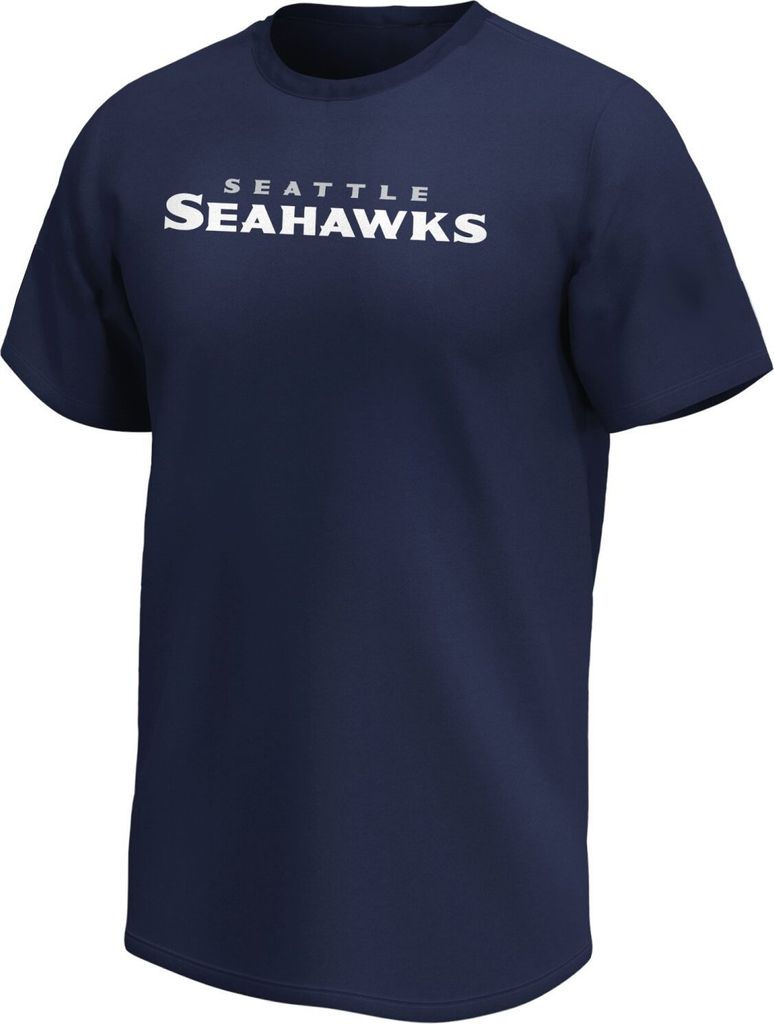 Seattle Seahawks Herren Wordmark T-Shirt American Football NFL Blue-S
