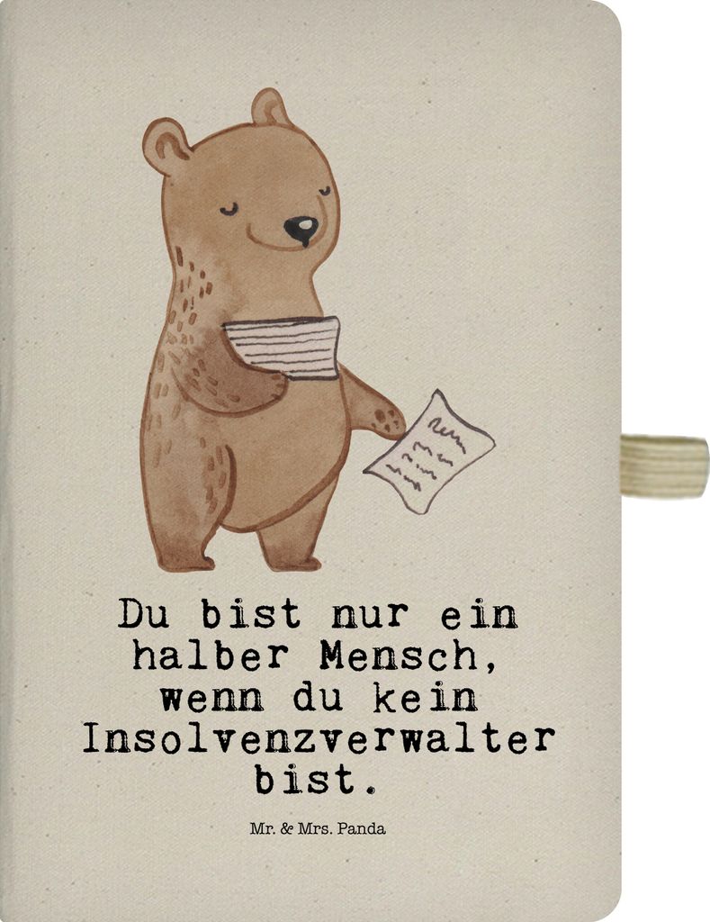 Mr. & Mrs. Panda Adressbuch Insolvenzverwalter Herz - Transparent - Geschenk, Tagebuch, notizbuch, a4, Kladde, skizzenbuch, Journal