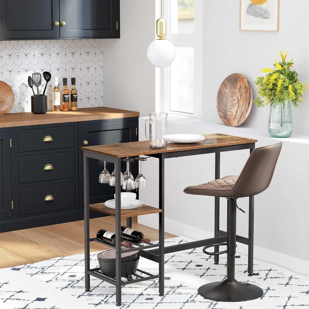 Table haute peu encombrante avec rangement pour optimiser les petits studios