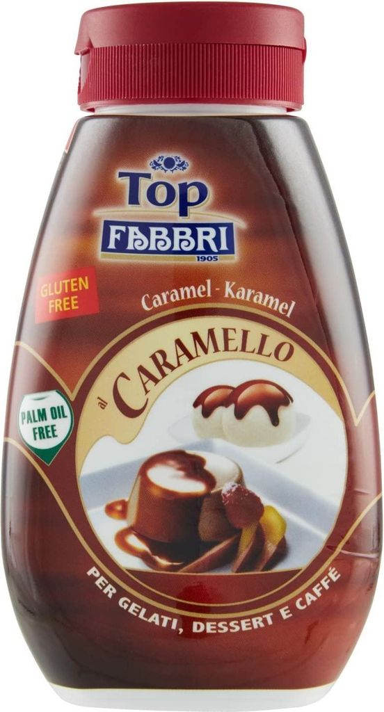 3x Fabbri Topping Caramello süße Karamellsauce für Eis, Desserts und Kaffee 225g Gluten-frei gebrauchsfertige Sauce dessertsaucen