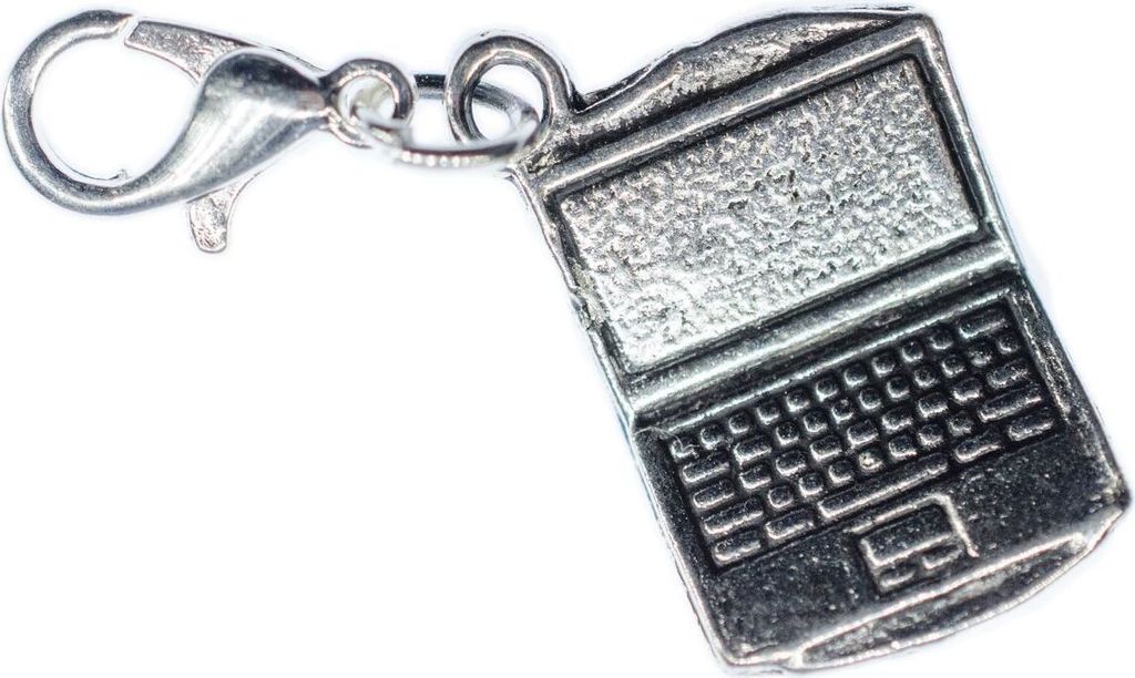 Laptop Charm Notebook Computer Miniblings Netbook Pad Arbeiten Büro silber