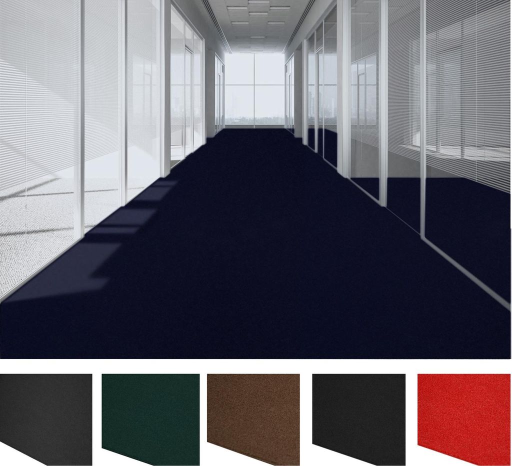 MDEKOR Nadelvlies Teppichboden, Blau, 2m breit, 200 x 200 cm, schwer entflammbar, zum Zuschneiden als Läufer oder Auslegware