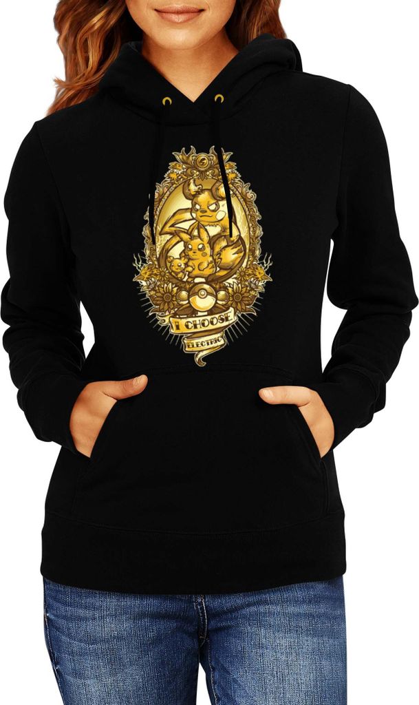 Kinder Kapuzenpullover Japan Manga Anime Comics Pokemon 026, 7-8 Jahr - 128 / Schwarz