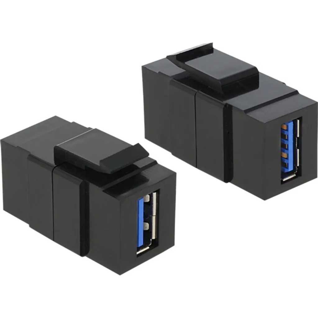 Insert Keystone USB 3.0 femelle noir : solution pour prise USB murale fixe