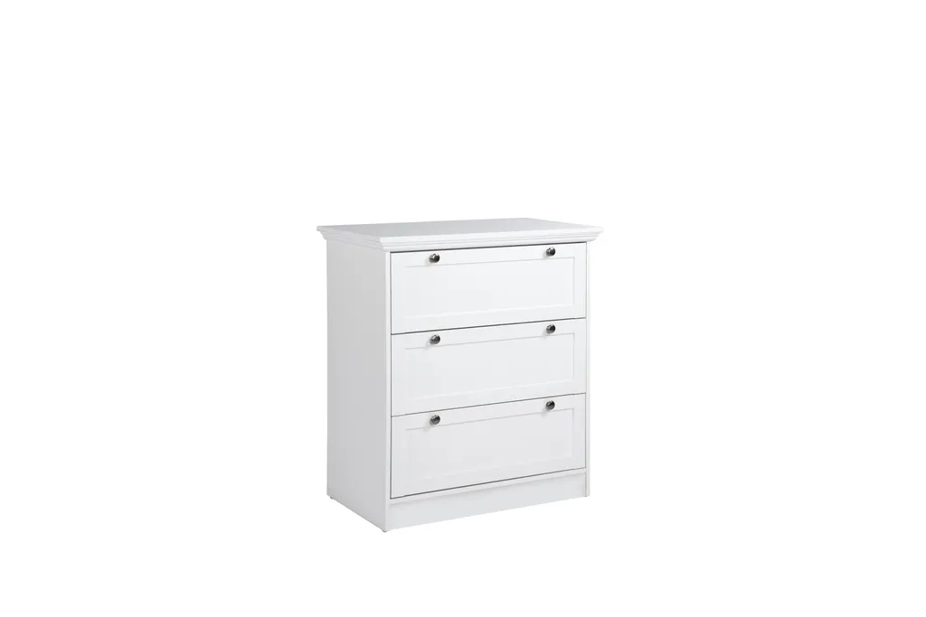 Petit buffet blanc Intertrade S - Commode basse 3 tiroirs moderne 001597